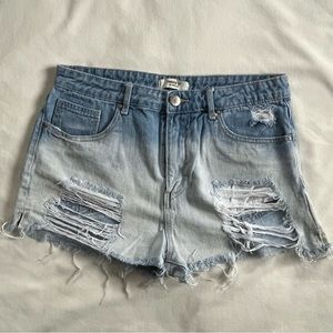 Forever21 distressed ombré denim shorts (28)